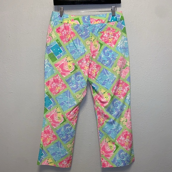 Lilly Pulitzer Surf n Patch Capri Patchwork Stretchy Pocket Ankle Pants 3053 - Picture 5 of 7